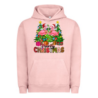 Pigment Salmon merry christmas flamingo Urban Hoodie - Zillion Design Studio