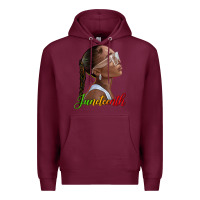 Burgundy juneteenth black woman Premium Hoodie - texasbilliewilder
