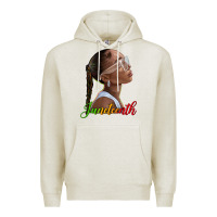 Oatmeal Heather juneteenth black woman Premium Hoodie - texasbilliewilder