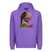 Purple juneteenth black woman Premium Hoodie - texasbilliewilder