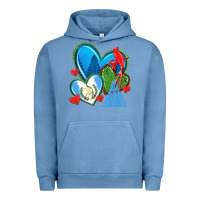 Pigment Pebble Blue guatemala hearts Urban Hoodie - texasbilliewilder