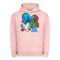 Pigment Salmon guatemala hearts Urban Hoodie - texasbilliewilder