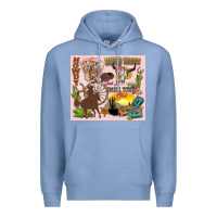 Colony Blue wild west western Premium Hoodie - Zillion Design Studio