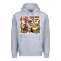 Heather Grey wild west western Premium Hoodie - Zillion Design Studio