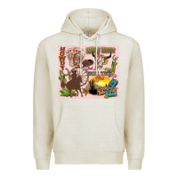 Oatmeal Heather wild west western Premium Hoodie - Zillion Design Studio