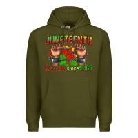 Army Green juneteenth free ish since 1865 Premium Hoodie - texasbilliewilder
