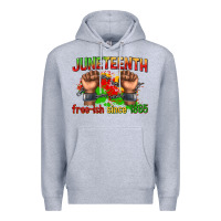 Heather Grey juneteenth free ish since 1865 Premium Hoodie - texasbilliewilder