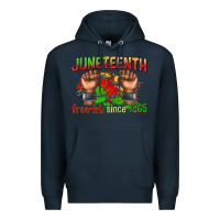 Navy juneteenth free ish since 1865 Premium Hoodie - texasbilliewilder