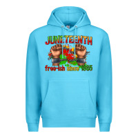Ocean Blue juneteenth free ish since 1865 Premium Hoodie - texasbilliewilder