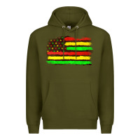 Army Green juneteenth flag Premium Hoodie - texasbilliewilder