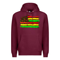 Burgundy juneteenth flag Premium Hoodie - texasbilliewilder
