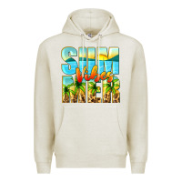 Oatmeal Heather summer vibes Premium Hoodie - Zillion Design Studio
