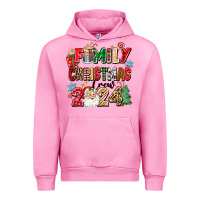 Fuchsia Pink family christmas crew 2024 Urban Hoodie - Zillion Design Studio