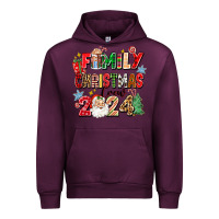 Mauve Wine family christmas crew 2024 Urban Hoodie - Zillion Design Studio