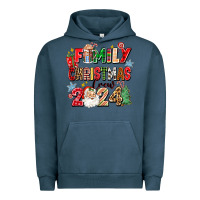 Pigment Midnight Navy family christmas crew 2024 Urban Hoodie - Zillion Design Studio