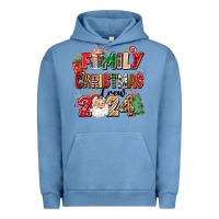 Pigment Pebble Blue family christmas crew 2024 Urban Hoodie - Zillion Design Studio