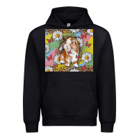 Black Watercolor Easter Bunny With Daisy Urban Hoodie - RanaPortraitStore