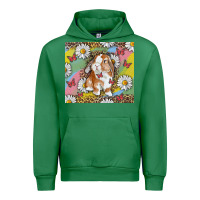 Emerald Watercolor Easter Bunny With Daisy Urban Hoodie - RanaPortraitStore