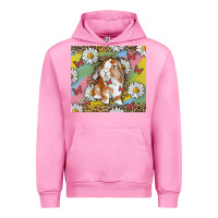 Fuchsia Pink Watercolor Easter Bunny With Daisy Urban Hoodie - RanaPortraitStore