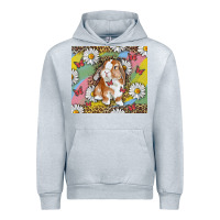 Heather Grey Watercolor Easter Bunny With Daisy Urban Hoodie - RanaPortraitStore