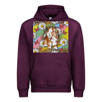 Mauve Wine Watercolor Easter Bunny With Daisy Urban Hoodie - RanaPortraitStore