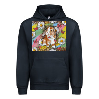 Navy Watercolor Easter Bunny With Daisy Urban Hoodie - RanaPortraitStore