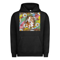 Pigment Black Watercolor Easter Bunny With Daisy Urban Hoodie - RanaPortraitStore