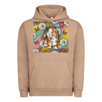 Pigment Burro Watercolor Easter Bunny With Daisy Urban Hoodie - RanaPortraitStore