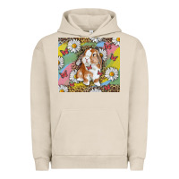 Pigment French Oak Watercolor Easter Bunny With Daisy Urban Hoodie - RanaPortraitStore