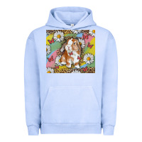 Pigment Grape Ice Watercolor Easter Bunny With Daisy Urban Hoodie - RanaPortraitStore