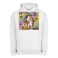 Pigment Lunar Rock Watercolor Easter Bunny With Daisy Urban Hoodie - RanaPortraitStore