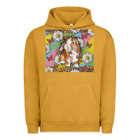 Pigment Peanut Butter Watercolor Easter Bunny With Daisy Urban Hoodie - RanaPortraitStore