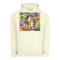 Pigment Pistachio Watercolor Easter Bunny With Daisy Urban Hoodie - RanaPortraitStore