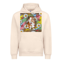 Sandshell Watercolor Easter Bunny With Daisy Urban Hoodie - RanaPortraitStore