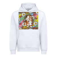 White Watercolor Easter Bunny With Daisy Urban Hoodie - RanaPortraitStore