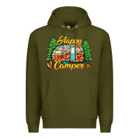 Army Green happy camper Premium Hoodie - Zillion Design Studio
