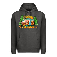 Charcoal Heather happy camper Premium Hoodie - Zillion Design Studio