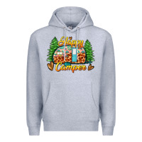 Heather Grey happy camper Premium Hoodie - Zillion Design Studio