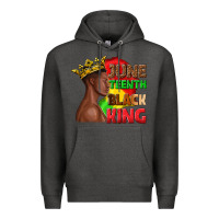 Charcoal Heather juneteenth black king Premium Hoodie - texasbilliewilder