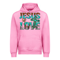 Fuchsia Pink jesus is love Urban Hoodie - texasbilliewilder