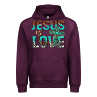 Mauve Wine jesus is love Urban Hoodie - texasbilliewilder