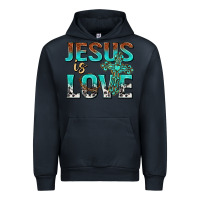 Navy jesus is love Urban Hoodie - texasbilliewilder