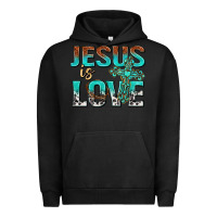 Pigment Black jesus is love Urban Hoodie - texasbilliewilder