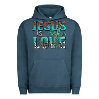 Pigment Midnight Navy jesus is love Urban Hoodie - texasbilliewilder