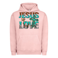 Pigment Salmon jesus is love Urban Hoodie - texasbilliewilder