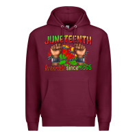 Burgundy juneteenth free ish since 1865 Premium Hoodie - texasbilliewilder