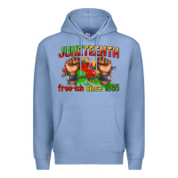 Colony Blue juneteenth free ish since 1865 Premium Hoodie - texasbilliewilder