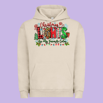 Christmas Lights Are My Favorite Color Urban Hoodie Designed By Zillion Design Studio