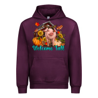 Mauve Wine Welcome fall pig Urban Hoodie - RanaPortraitStore