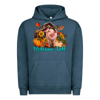 Pigment Midnight Navy Welcome fall pig Urban Hoodie - RanaPortraitStore